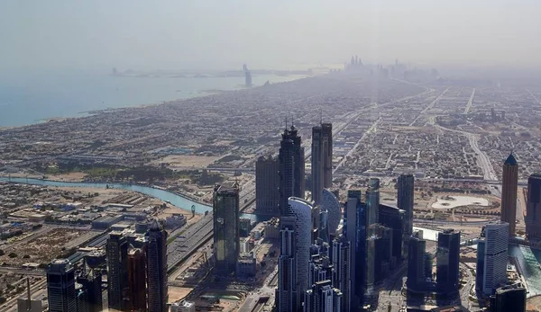 Luftaufnahme Über Dem Stadtzentrum Von Dubai Einem Sonnigen Tag — Stockfoto