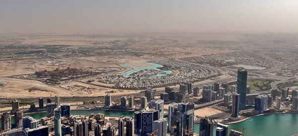 Vista Aérea Sobre Centro Ciudad Dubai Día Soleado —  Fotos de Stock