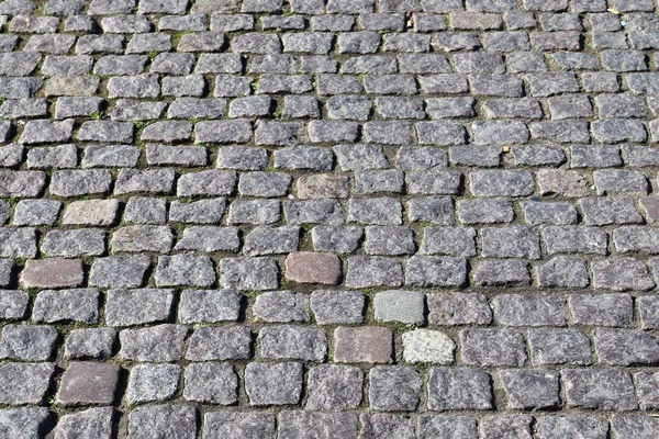 Detaljerad Nära Utsikt Över Kullerstensgator Och Trottoarer Olika Perspektiv — Stockfoto