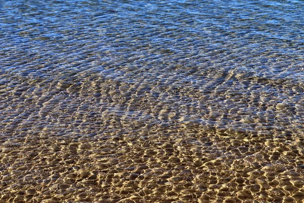 Close Surface Floating Water Ripples Waves Some Reflections — Stock Photo, Image