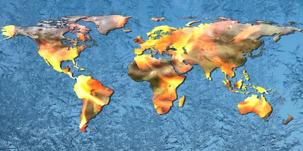 Состав Карты Мира Красочными Эффектами — стоковое фото