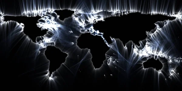 Oszałamiająca Vivisualization Mapy Świata Pomocą Fotografii Energii Siemion Kirlian — Zdjęcie stockowe