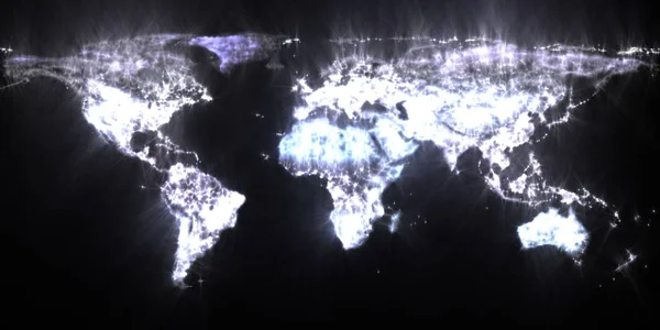 キリアンエネルギー写真を使用した世界地図の見事なヴィジュアライゼーション — ストック写真