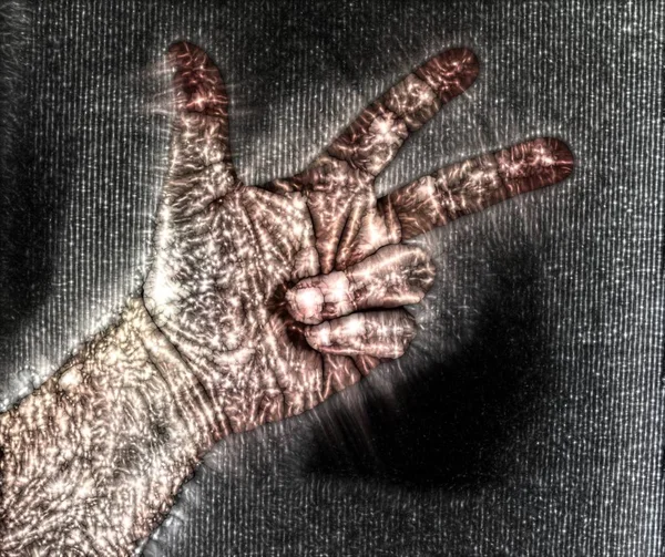 Kirlian Coronale Aura Fotografie Van Een Mannelijke Menselijke Hand Tonen — Stockfoto