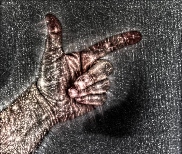 Кирлианская Корональная Аура Фотографии Мужской Руки Показывающая Прекрасную Сияющую Энергию — стоковое фото