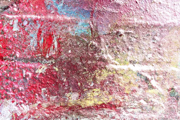 콘크리트와 시멘트 고해상도로 분사된 다채로운 페인트의 표면을 닫습니다 — 스톡 사진