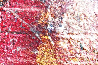 Yıpranmış beton duvarlarda renkli peeling püskürtülür boya ayrıntılı yakın yüzey