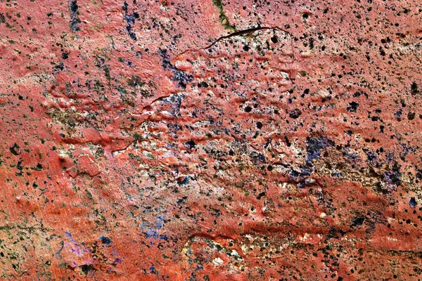 Yıpranmış Beton Duvarlarda Renkli Peeling Püskürtülür Boya Ayrıntılı Yakın Yüzey — Stok fotoğraf