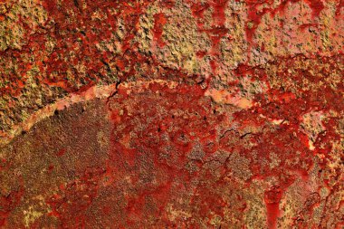 Kahverengi ve beyaz paslı metal yüzeylerin yüksek çözünürlükte detaylı yakın dokusu