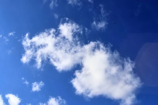 Beautiful White Fluffy Cloud Formations Blue Sky Taken Spring — Stock Photo, Image