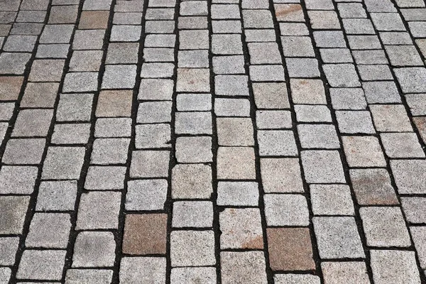 Close Detailed View Cobblestone Street Pavement High Reoslution — Stock Photo, Image