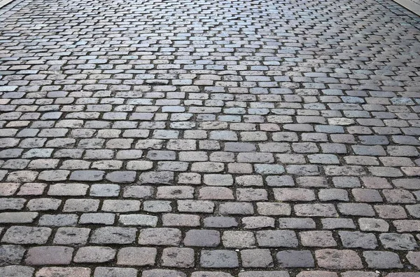 Närbild Detaljerad Kullerstensgata Trottoaren Hög Högupplösta — Stockfoto