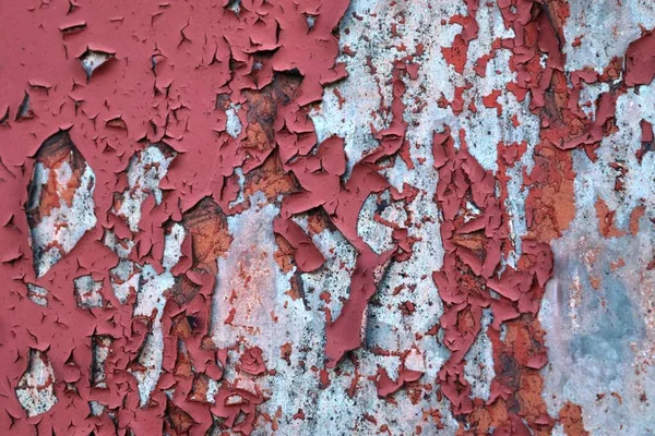 Vue Détaillée Pelage Peinture Sur Les Murs Anciens Altérés — Photo