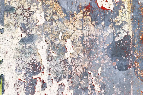 Kiel Almanya'da kayıp bir yerde bulunan beton duvarlardan soyulmaya nisbeten renkli boyanın yakından görünümü