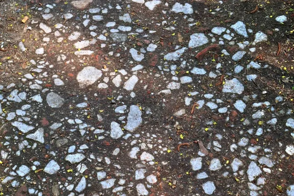 在德国发现的高分辨率砾石地面纹理的特写表面 — 图库照片