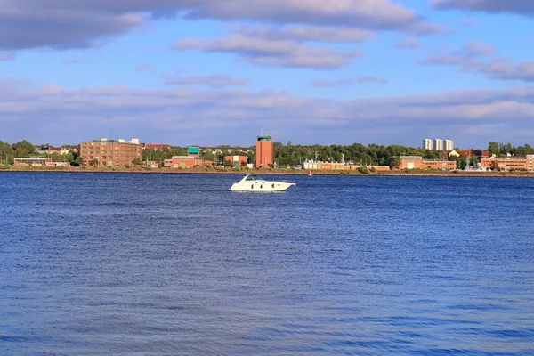 Blick Auf Die Ostsee Hafen Von Kiel Mit Einigen Booten — Stockfoto