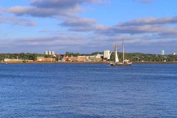 View Baltic Sea Port Kiel Some Boats Ships Kiel Week — Stock Photo, Image