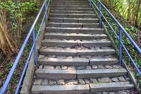 Différentes Vues Extérieures Sur Les Escaliers Béton Bois Métal — Photo