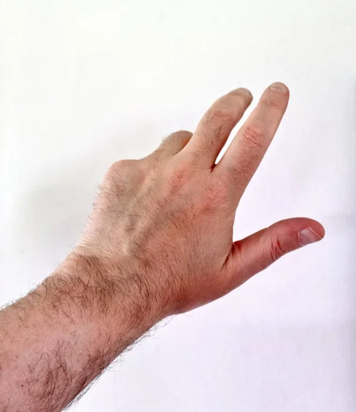 Чоловіча Людська Рука Показує Різні Жести Символи — стокове фото