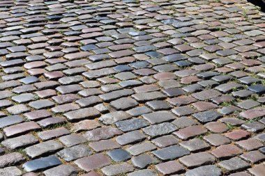 Yüksek çözünürlükte parke taşı zemin dokuları hakkında ayrıntılı yakın görünüm