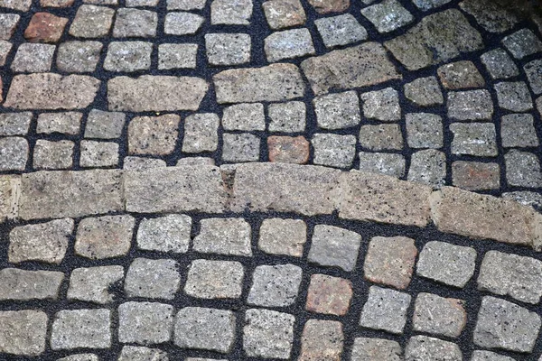 高解像度の石畳の地面テクスチャの詳細なクローズアップビュー — ストック写真