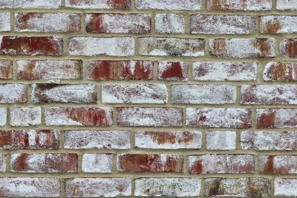 Vue Rapprochée Détaillée Sur Les Murs Briques Rouges Altérés Avec — Photo