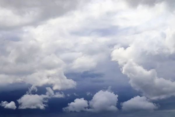 Vista Detalhada Sobre Nuvens Escuras Que Formam Antes Uma Tempestade — Fotografia de Stock