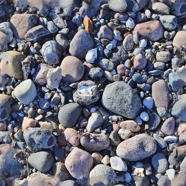 Foto Realista Padrão Textura Sem Emenda Sebbles Pedras Uma Praia — Fotografia de Stock