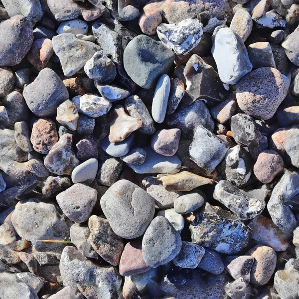 Foto Realista Patrón Textura Sin Aspecto Guijarros Piedras Una Playa — Foto de Stock