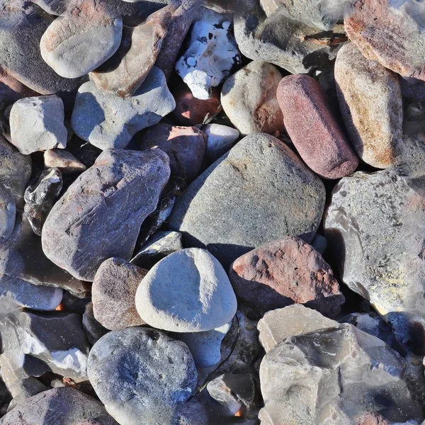 Foto Realista Patrón Textura Sin Aspecto Guijarros Piedras Una Playa — Foto de Stock