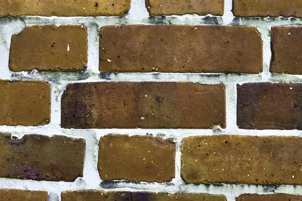 Vue Rapprochée Détaillée Sur Les Murs Briques Anciennes Altérées Couleur — Photo