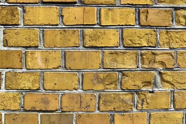 Detailed Close View Yellow Colored Old Weathered Vintage Brick Walls Stock Image