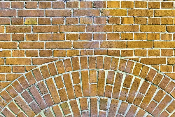 Murs Briques Jaunes Avec Des Pierres Anciennes Altérées Des Fissures — Photo