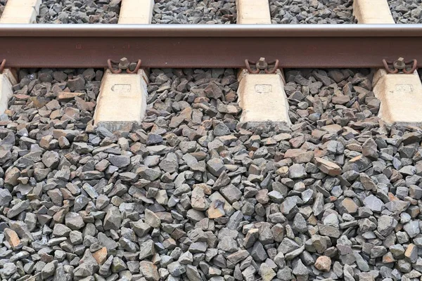 Différentes Vues Détaillées Sur Les Chemins Fer Les Passages Niveau — Photo