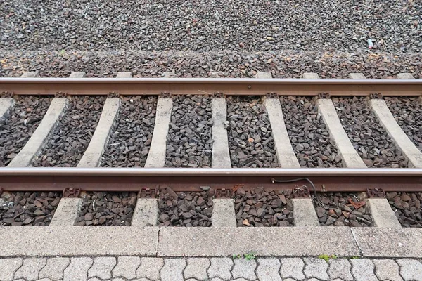 Olika Detaljerade Synpunkter Järnvägar Och Järnvägskorsningar Tyskland — Stockfoto