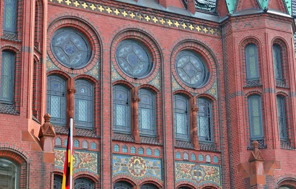 Detailansicht Des Norddeutschen Rathauses Münster Einem Sonnigen Sommertag — Stockfoto