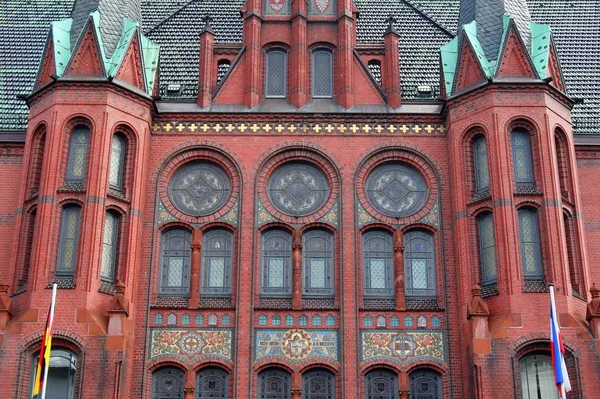 Detailansicht Des Norddeutschen Rathauses Münster Einem Sonnigen Sommertag — Stockfoto