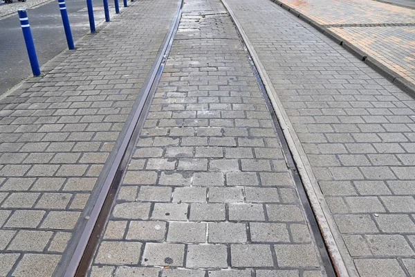 Detailansicht Von Bahngleisen Und Bahnübergängen Norddeutschland — Stockfoto