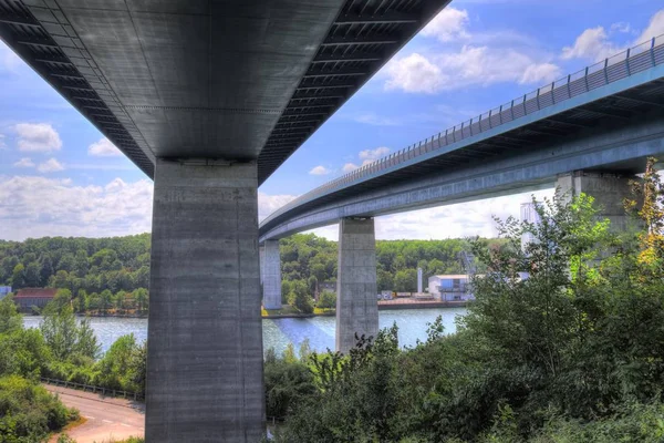 Vistas Diferentes Grande Ponte Canal Kiel Norte Alemanha — Fotografia de Stock