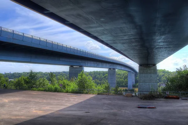 ドイツ北部の大きなキール運河橋の異なる景色 — ストック写真