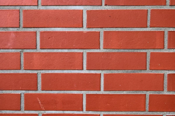 Vue Rapprochée Détaillée Sur Une Texture Murale Brique Rouge Vieillie — Photo