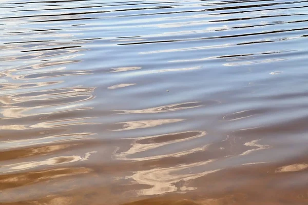 Detailed Close View Water Surfaces Reflecting Sunlight Waves Ripples — Stock Photo, Image