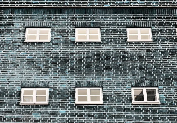 Λεπτομερής Στενή Προβολή Παλιούς Μπλε Τοίχους Από Τούβλα Υψηλή Ανάλυση — Φωτογραφία Αρχείου