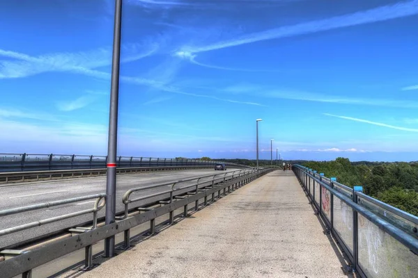 Vista Para Ponte Canal Kiel Norte Alemanha Dia Ensolarado Verão — Fotografia de Stock