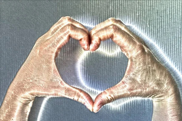 Illustratie Van Een Gloeiende Menselijke Vrouwelijke Hand Met Een Blauwe — Stockfoto