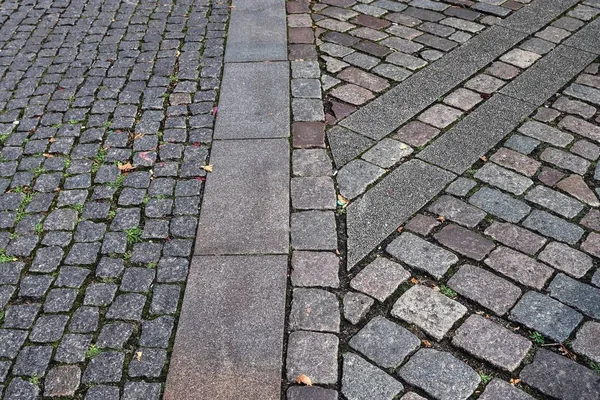 Textura Detallada Cerca Una Calle Empedrada Que Encuentra Norte Alemania —  Fotos de Stock