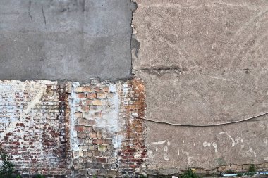 Yüksek çözünürlükte bir grunge vintage görünüm çok eski yıpranmış tuğla duvarlar üzerinde ayrıntılı görünümü