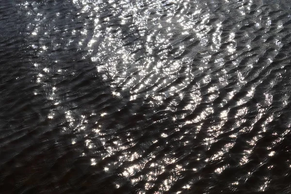 Detailed Close View Water Surfaces Wave Ripples Sunlight Reflecting Surface — Stock Photo, Image