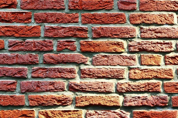 Vue Détaillée Sur Les Murs Briques Rouges Vieillis Altérés Dans — Photo