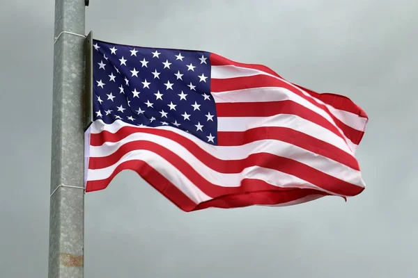 National flag of the united states of america in the wind